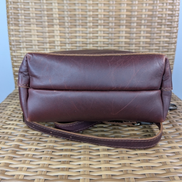 Portland Leather Goods Mini Brown Crossbody Bag Tote Purse Distressed Minimalist - Picture 7 of 15